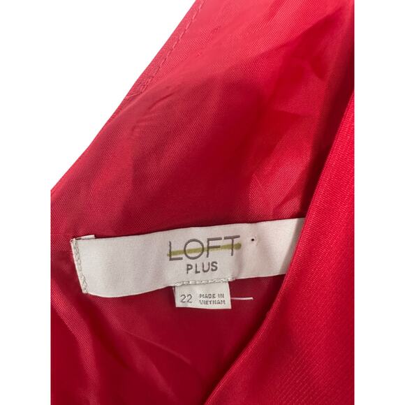 Loft Plus Red Sleeveless V-Neck Classic Casual Basic Sleeveless Dress‎ Size 22 - Picture 2 of 12